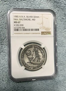 1985N AJݕ ANA {`A MD Vo[_ 32mm NGC MS67