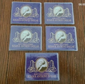 1981年 希少ゴールド レイヤード スーザン・B・アンソニー ドル サンフランシスコ造幣局 (5枚セット)