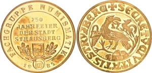 東ドイツ メダル 750 誕生日 Der Stadt Strausberg 1985 Pf 84575