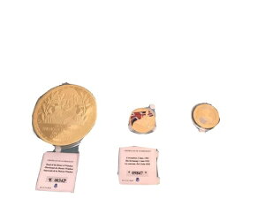 3枚のメッキ金貨 エリザベス女王