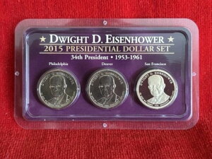 2015年 ドワイト・D・アイゼンハワー大統領記念金貨 3枚セット