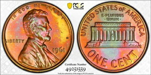 1961N J[ Zg PCGS PR66RB g[v[tRC 1ZgS[hV[hZLA