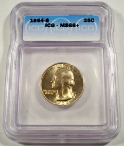 1954-S ICG MS66+ ���V���g�� �N�H�[�^�[ 25�Z���g ���������C�g�S�[���h�g�[�� MS 66 + �v���X