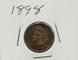 1898 P 1c インディアンセントペニーコイン チョイス AU 未流通 ブラウンカラー
