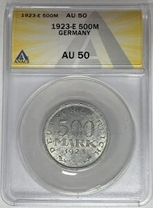 1923-E hCc 500}Nd ANACS AU 50 W6