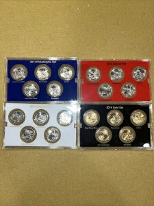 2014年 アメリカ ザ・ビューティフル ミントエディション プルーフセット P、D、ゴールド、プラチナ コイン 20枚