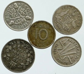 シルバーワールドコイン 5枚セット 本物コレクション ヴィンテージグループ お得ギフト i115485