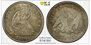 1857N AJ Ȑ_ 50Zg PCGS XF N[jOς