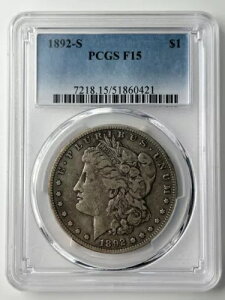 1892�N S �����K����� PCGS F15 �^�t�f�C�g �����K�� (PCGS �l�� 286)