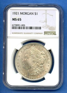 1921 P NGC MS65 モルガン・ダラー 1ドル 米国造幣局 銀貨 1921-P MS-65