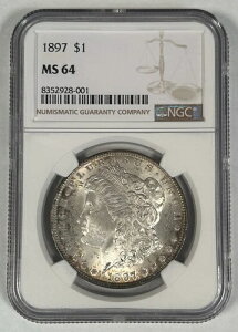 1897年 モルガン銀貨 1ドル硬貨 NGC MS 64