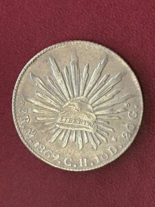 1869�N Mo 8 Reales ���L�V�R��� KM# 409.1 ? XF/AU ? ���s���� 680K ? �󏭂ȓ��t