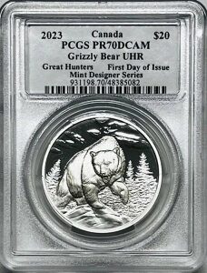 2023�N �J�i�_ �V���o�[ 20�h�� �O���Y���[�x�A UHR PCGS PR70 DCAM FDOI �X�U���i�E�u�����g