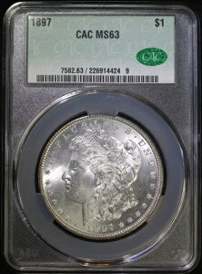 1897�N P ���[�K�� �V���o�[ �_���[ CACG MS63 �`���C�X BU �E�F���X�g���b�N �R�C�� CAC #2