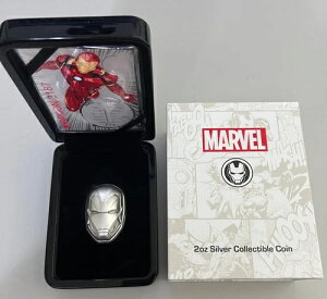 2019年 フィジー マーベル アイアンマン 2オンス 5ドル アンティークシルバーコイン(箱入り)