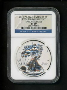 2011 P �č��A�����J���V���o�[�C�[�O�� $1 NGC ���o�[�X PF 69 25���N�L�O �A�[���[RL
