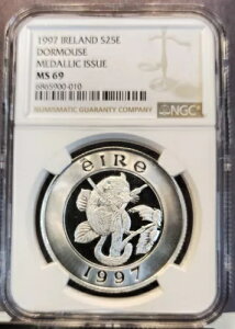 1997�N �A�C�������h �V���o�[ 25���[�� �h�[�}�E�X ���_�����s NGC MS 69 �󏭕�� �g�b�v�|�b�v