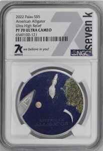 7K ���^�� �A�����J���A���Q�[�^�[ 2022 �p���I UHR 1�I���X .999 �V���o�[ NGC PF70 2022�N����