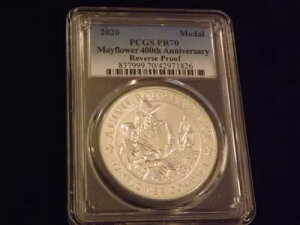 2020年 メイフラワー号沈没400周年記念メダル PCGS PR 70 DCAM