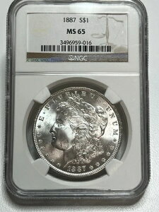 1887�N �����K���E�_���[ 1�h�� NGC MS65 �z���C�g�{�b�N�X 105