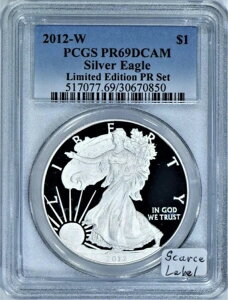 2012-W $1 �V���o�[ �A�����J�� �C�[�O�� PCGS PR-69DCAM; ����� PR �Z�b�g; �󏭃��x��!