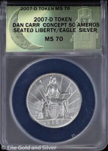 2007-D �_���E�J�[ �V���o�[ 50 �A�����X �V�[�e�b�h ���o�e�B �R���Z�v�g �g�[�N�� ANACS MS 70