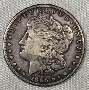 1896-S モルガン銀貨。非常に美しい状態。