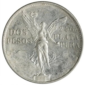 メキシコ独立記念 1921年 銀貨 2ペソ 26.67g、39mm、EF KM-462