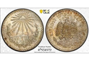 ゴージャスな1933年メキシコ銀貨ペソ PCGS MS 67! 希少な宝石BU