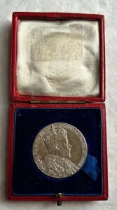 国王エドワード7世 銀戴冠式メダル 1902年 オリジナルボックス付き
