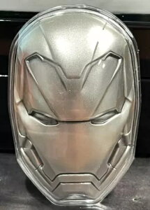 2019 2オンス .999 シルバー $5 フィジー アイアンマン マスク 高浮き彫り アンティーク 凹型コイン!