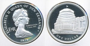 ニュージーランド 1978年 1ドル銀貨(戴冠記念) - プルーフ