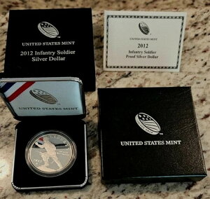 2012年 プルーフ アメリカ歩兵記念銀貨 1ドル US UNC OGP/COA