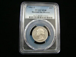 1943-S ���V���g�� �V���o�[ �N�H�[�^�[ �_�u���_�C �\�� PCGS �O���[�h XF40 #48737233