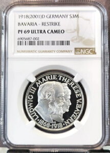 1918�N �h�C�c �V���o�[ 3 �}�[�N �o�C�G���� 2001�N �Ē��� NGC PF 69 �E���g���J���I ��