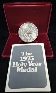 1975年聖年メダル 149.6g ボニファティウス8世&パウロ6世 .999 純銀製 箱/鑑定書