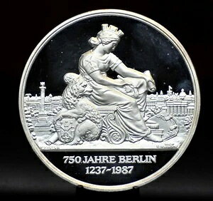 750 Jahre Berlin 1237-1987 �n�C�����[�t 5�I���X .999 �t�@�C���V���o�[ ���E���h [060DUD]