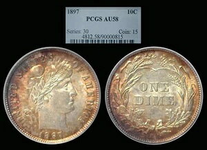 CHOICE 1897 o[o[ Vo[ _C 10 Zg PCGS F AU-58 S[WXȐF !!!