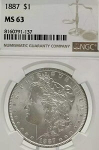 1887 P NGC MS63 K 1h čǃRC 1887-P MS-63 #1486