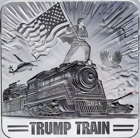 5枚セット - 1オンス .999 ファインシルバースクエア 2024 トランプトレイン シルバーバー BUコイン - 在庫あり