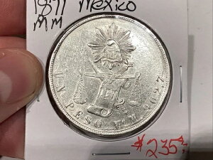 1871年 Mo M メキシコ 天秤 銀貨 ペソ AU メキシコシティ