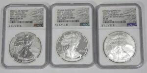 2006-W & P �č������� 3 x$1 �V���o�[�C�[�O�� 20���N�L�O NGC Rev PF69/MS69/PF69UCAM �Z�b�g