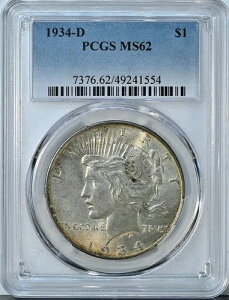 1934N D PEACE Vo[h MS62 PCGS Ӓς 1hRC fo[ MS 62 7376