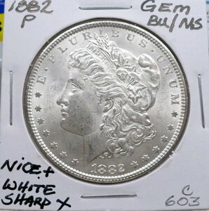 1882-P 1�h�� �����K����݁A�W�F�� BU/MS�ANICE+�AWHITE+�ASHARP X C603