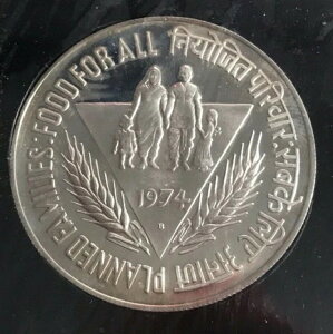 1974�N �C���h 50���s�[ FAO��� �v���[�t (.500) ? 34.7 g ? ? 44 mm KM# 255