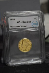 希少 1883 リバティ V "ラケッティア" ニッケル タイプ 1 セントなし ICG 純正 *MINT UNC #N1