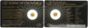 �������_ 10 FRW �S�[���h 2017 Icons Of The World Gallic Rooster Prof. 122614