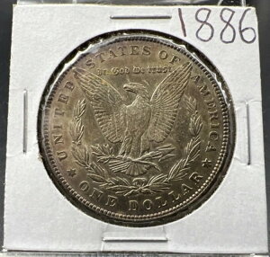 1886�N P $1 �����K����� AU UNC �j�[�g�_�[�N�g�[�j���O�g�i�[�ɂ���