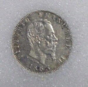 C^A - 1863M BN -20 + 50 Centesimi - AU/XF - KM# 14.1/13.1 - Vo[ - RC 2 