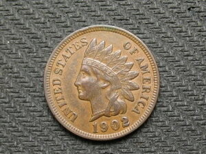 ?? コインセール!1902年製インディアンヘッド セントペニー(ダイヤモンド&フルリバティ付き)458 ??